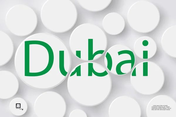 Palabra "Dubai" en círculos — Vector de stock