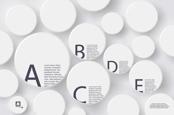 Vector - Letras del alfabeto en botones blancos del círculo — Vector de stock