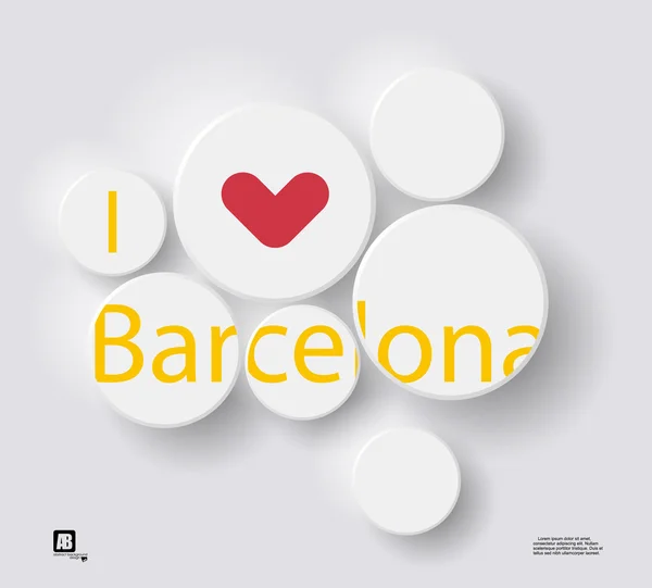 Me encanta Barcelona — Vector de stock