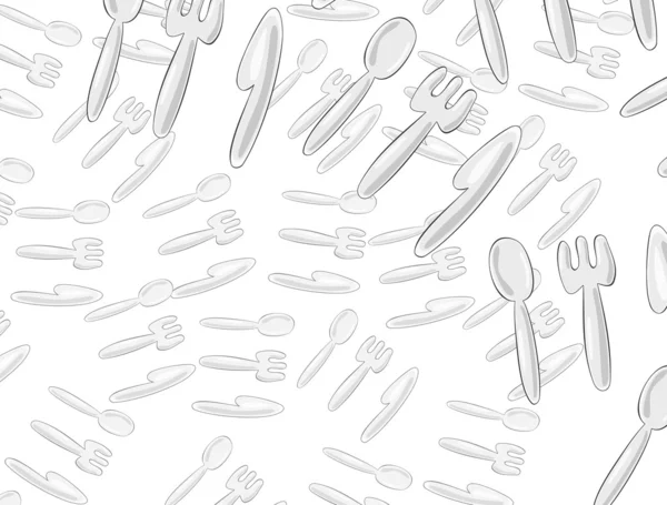 Kniv, gaffel och sked — Stock vektor