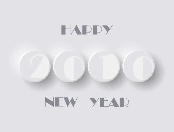 2010 Round white Buttons — Stock Vector