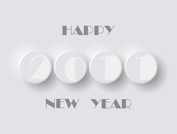 2011 Round white Buttons — Stock Vector