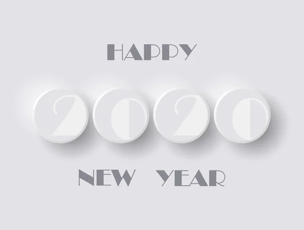 2020 Round white Buttons — Stock Vector