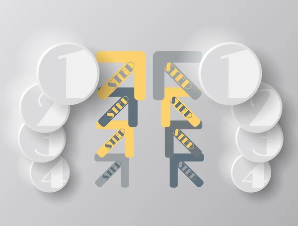 箭头步骤设计从一个到光盘 — 图库矢量图片