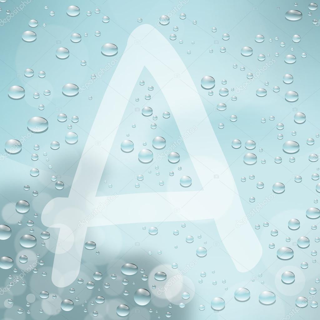 Letter A and water drop
