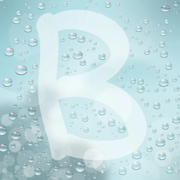Písmeno b a vodní kapky — Stockový vektor