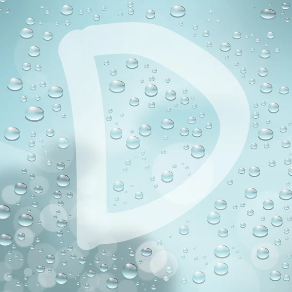 Letter D and water drop — Stock Vector