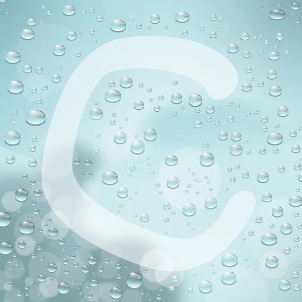 Letter C and water drop — Stock Vector