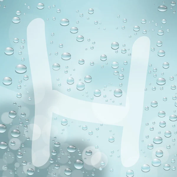 文字 h と水ドロップ — ストックベクタ