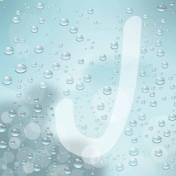 Lettre J et goutte d'eau — Image vectorielle