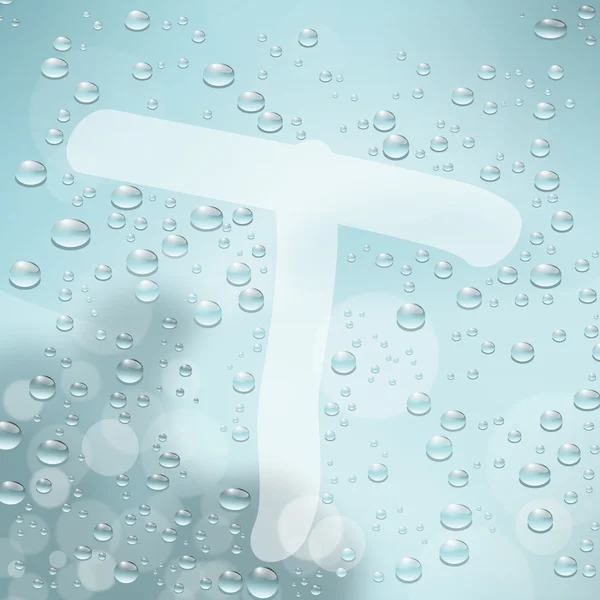 Letter T and water drop — Stock Vector