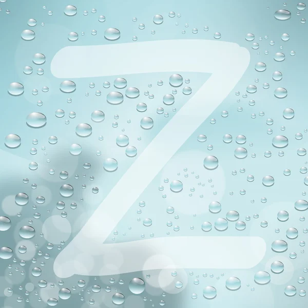 Letter Z and water drop — Stock Vector