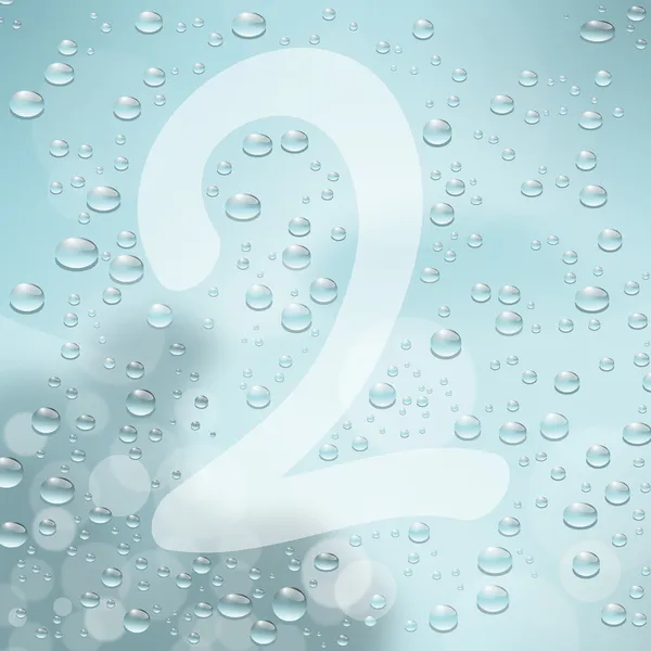 2 numaralı ıslak pencere üzerinde el yazısı — Stok Vektör