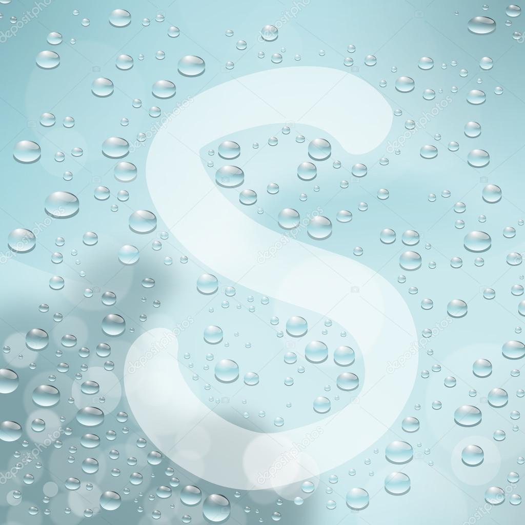 Letter S and water drop