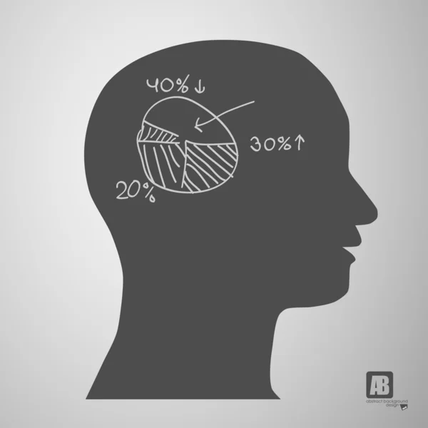 Mann Kopf Silhouette — Stockvektor