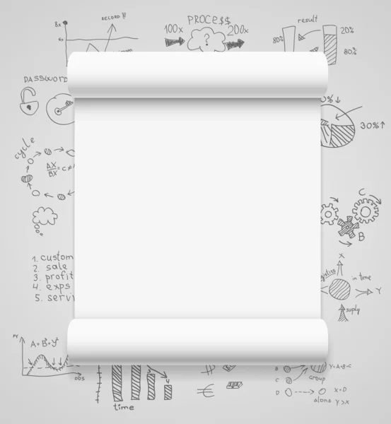 Blank scrolls of white paper — Stock Vector