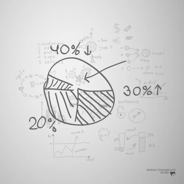 Signo de diagrama con porcentajes — Vector de stock