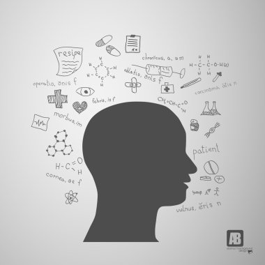 adam baş siluet tıp işaretleri