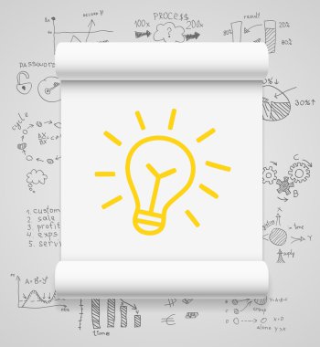 Sarı bir fikir lamba işareti ile kaydırma