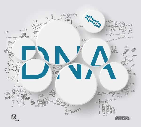 Blue DNA in circles — Stock Vector