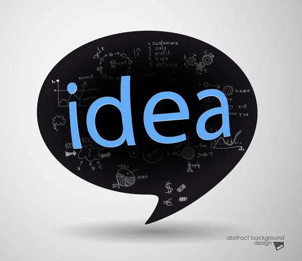 Idea azul burbuja de letras — Vector de stock