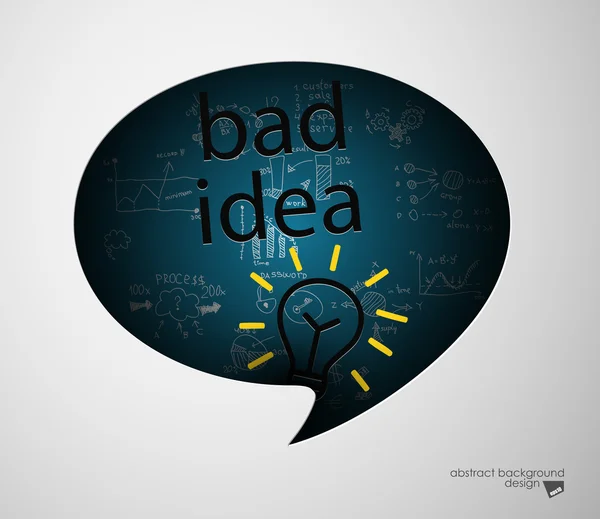 Idea segno bolla e cattiva idea — Vettoriale Stock