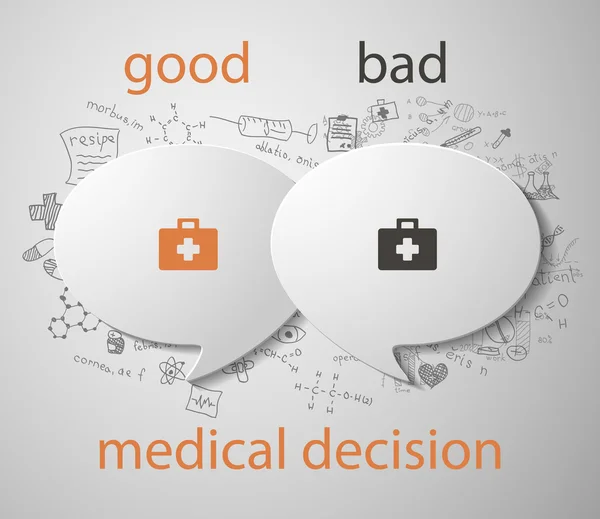 Iconos de buena y mala idea médica — Vector de stock