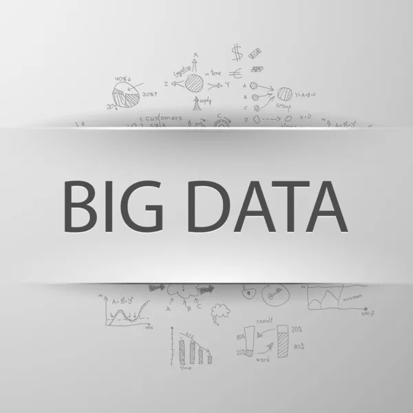 Big data med formler i bakgrunden — Stock vektor