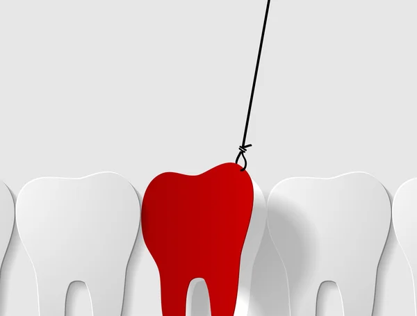 Dente doente a arrancar —  Vetores de Stock