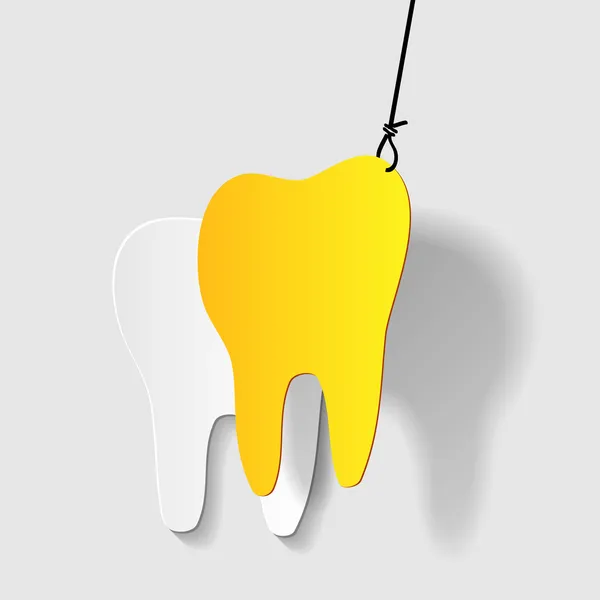 Dente doente a arrancar —  Vetores de Stock