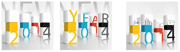 Nouvelle année 2014 concept de technologie — Image vectorielle