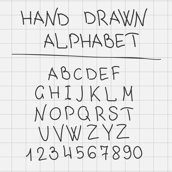 Ručně kreslená abeceda — Stockový vektor