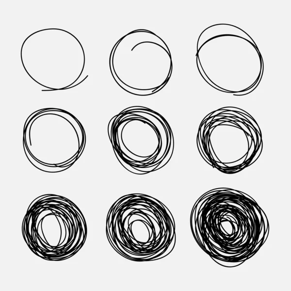 Håndtegnede sirkler – stockvektor
