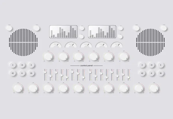 Synthesizertasten Knöpfe und Tastatur — Stockvektor