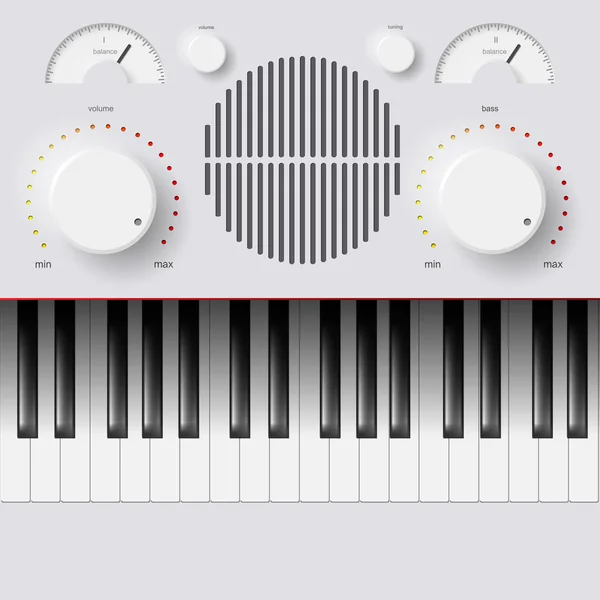 Boutons de touches de synthétiseur Boutons et clavier — Image vectorielle