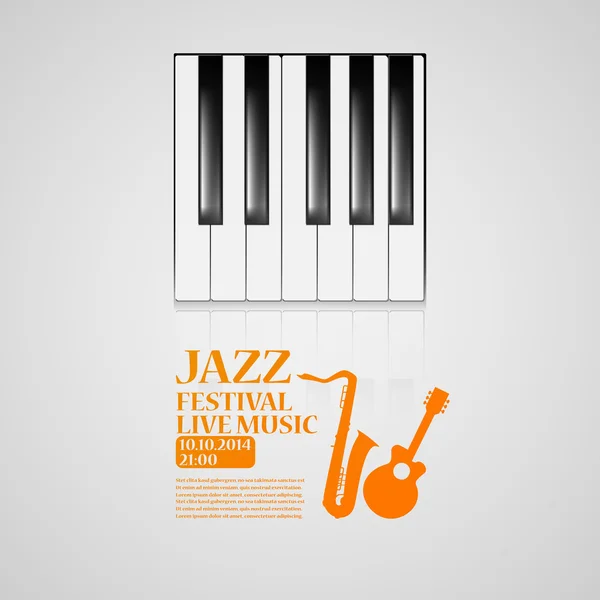 Cartaz de festa de jazz Vetor De Stock