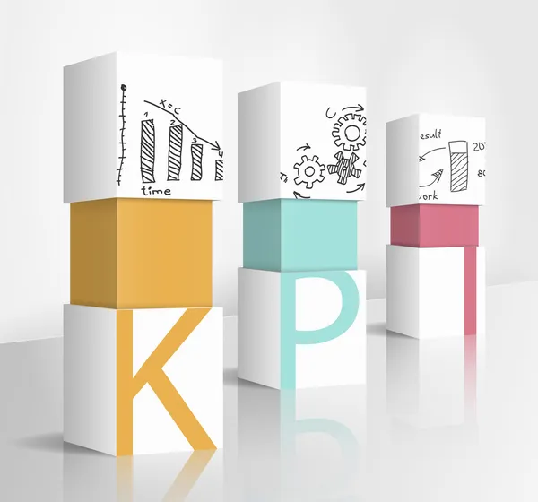 3D illüstrasyon kavramı: KPI