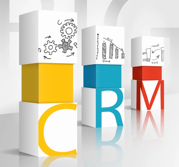 3d illustration concept: crm — Stock Vector
