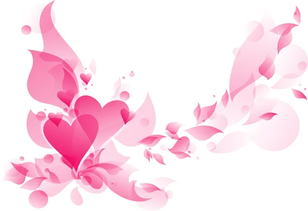 Coeur floral abstrait — Image vectorielle