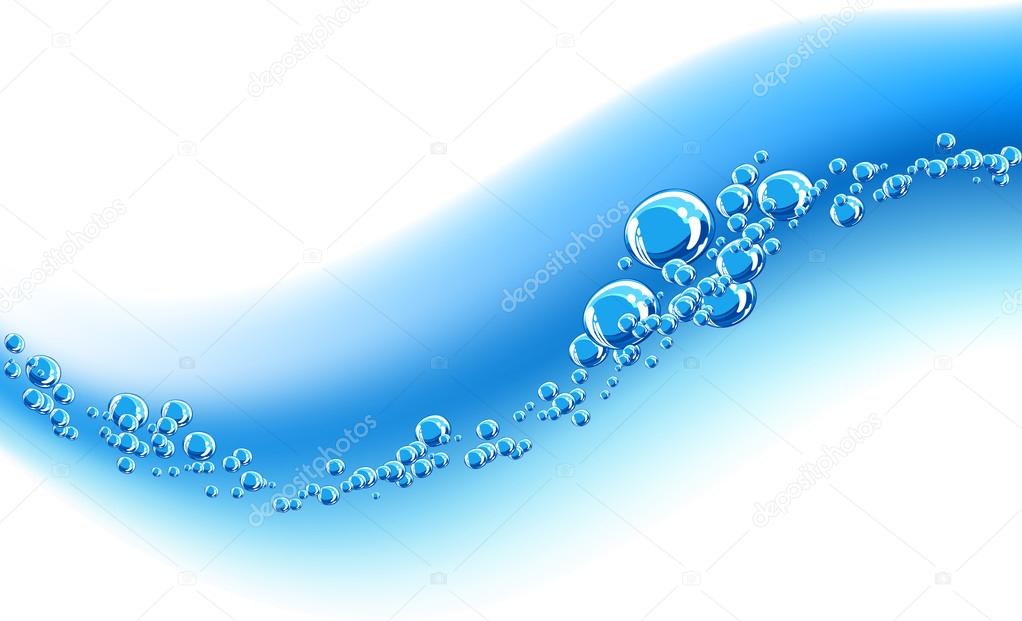 Illustration of water wave on aqua background