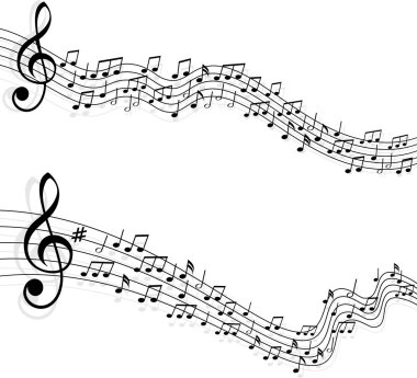Music notes vector backgrounds. Abstract composition
