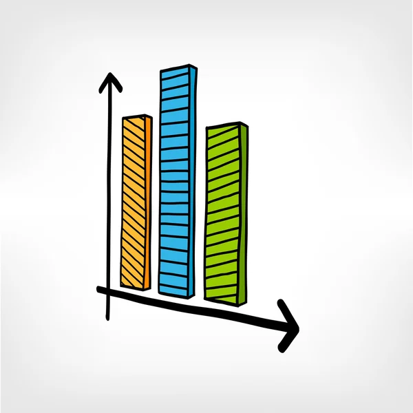 Infografik Vektor Geschäftsdiagramm Graphen Doodles — Stockvektor