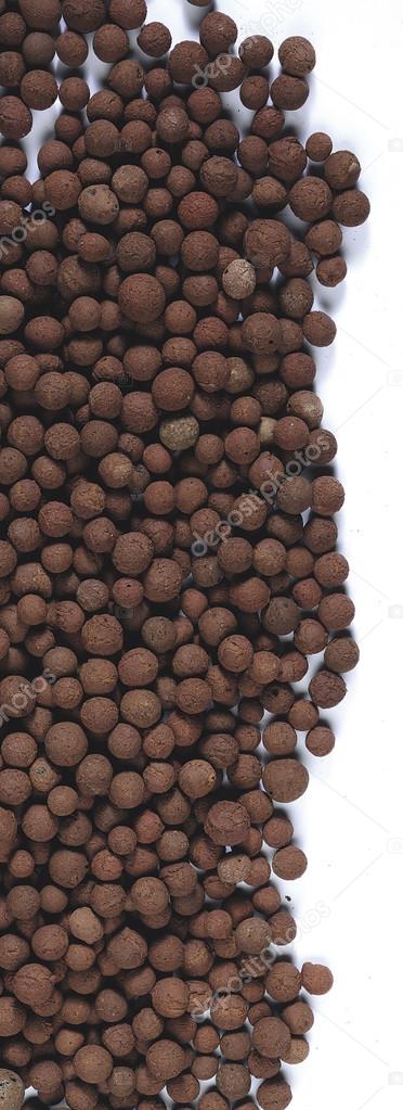 Background of hydroponic clay pellets