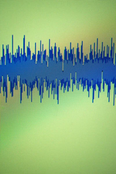 ボイスオーバースタジオ声優コンピュータ画面上で音声波を録音する対話プログラム — ストック写真