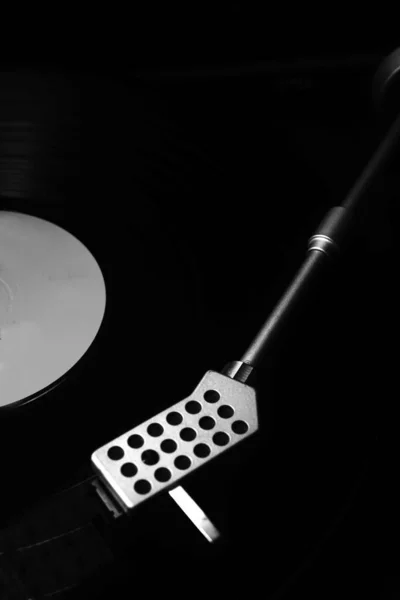 唱片播放器老式音乐复古风格70 80或60年代的音乐专辑封面为Dj — 图库照片