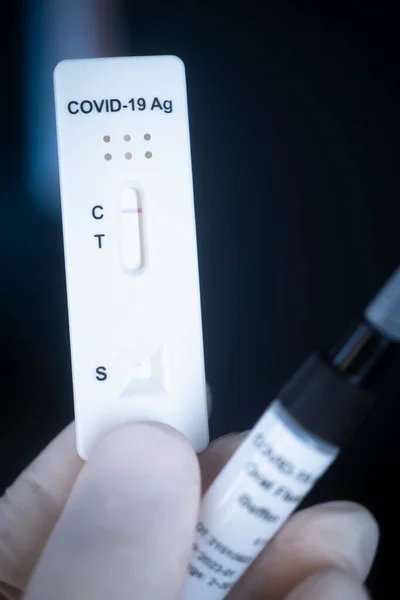 Negative Covid Corona Virus Antibody Instant Salvia Test — 스톡 사진