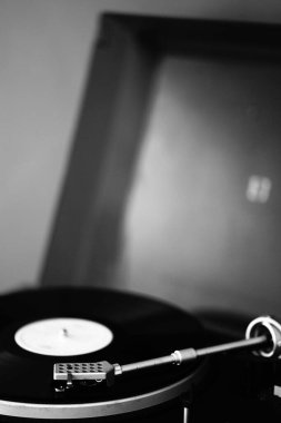 Kayıt çalar eski müzik tarzı 70 'ler, 80' ler ya da 60 'lar DJ için albüm kapağı deign.
