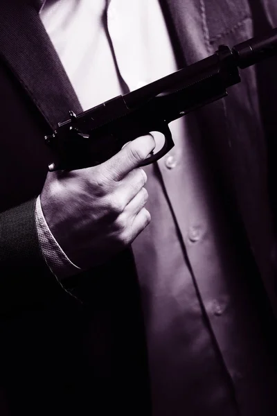 Hombre Bien Vestido Agente Secreto Detective Espía Usando Traje Corbata — Foto de Stock