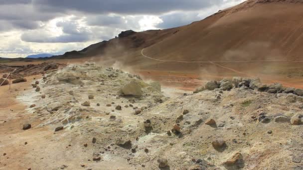 アイスランドの硫気孔フィールド — ストック動画