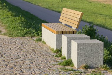 Bench on a dike clipart